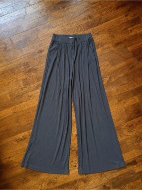 Wide-Leg Women's Lounge Pants in Charcoal